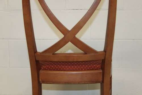 A lovely and sturdy solid cherry wood occasional chair with an upholstered seat