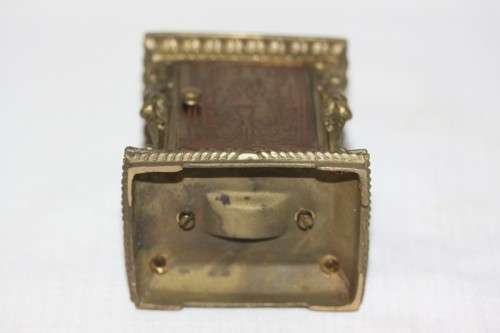 **RS17** A gorgeous ornate brass bevelled glass carriage clock w/ repousse detail & roman numerals