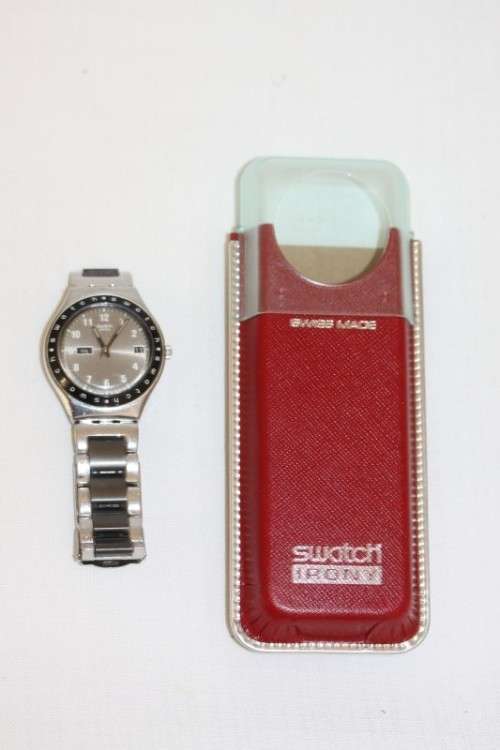 **RS17** A gents Swiss made Swatch "Irony" stainless steel wrist watch in complete working condition