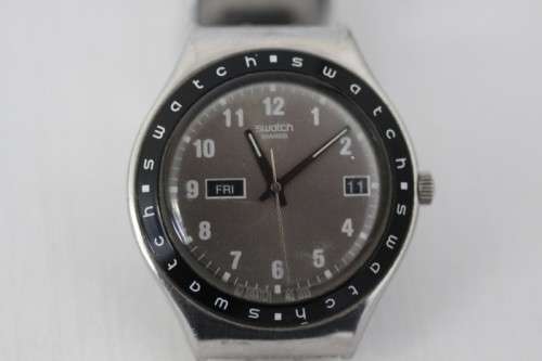 **RS17** A gents Swiss made Swatch "Irony" stainless steel wrist watch in complete working condition