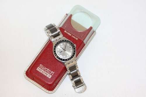 **RS17** A gents Swiss made Swatch "Irony" stainless steel wrist watch in complete working condition