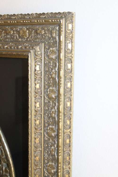 A superb large ornate box-framed traditional carved "Thai Lotus Flower" decorative wall carving