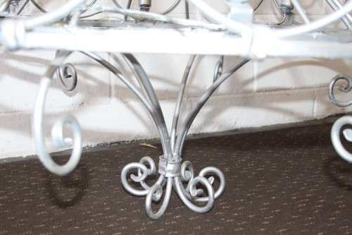 Incredible and beautifully made large wrought iron 6-globe chandelier in great condition - RS17Sale