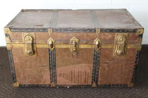 A wonderful large vintage travel/ storage trunk - ideal for extra storage in the house