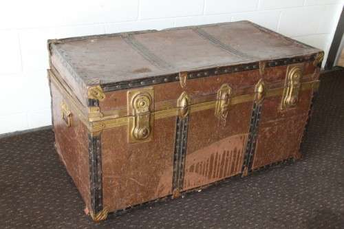 A wonderful large vintage travel/ storage trunk - ideal for extra storage in the house