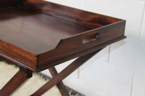 A gorgeous mahogany butlers tray w/ removable tray, perfect on the patio/pool area