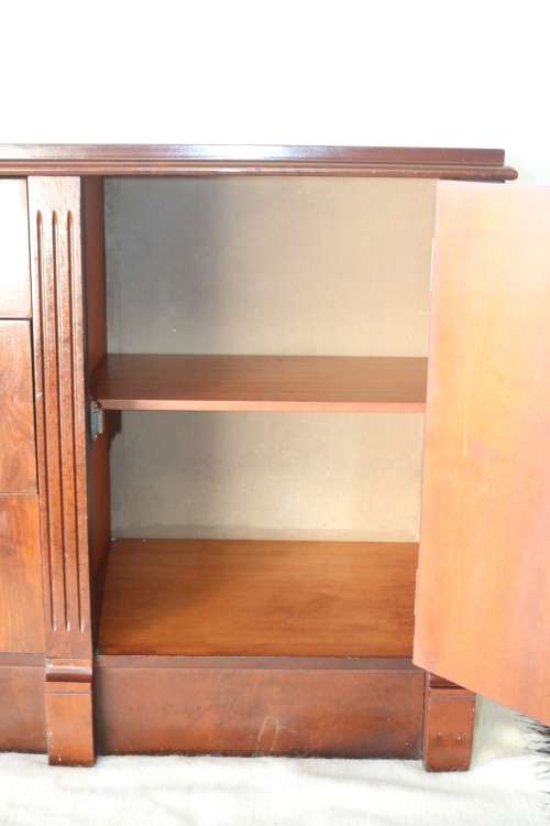 Stunning teak side server with loads of space w/ cutlery drawers & ornate handles