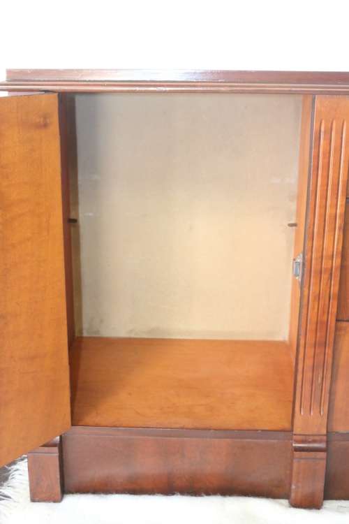 Stunning teak side server with loads of space w/ cutlery drawers & ornate handles