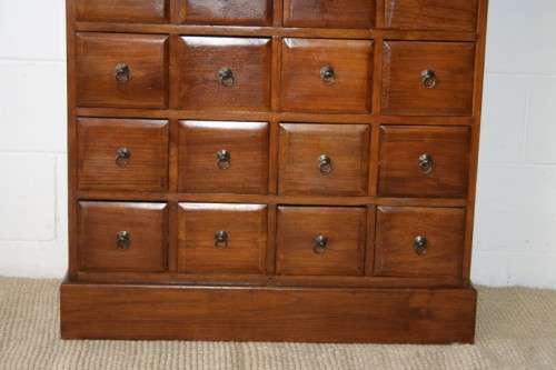 An incredible Indonesian teak 20-drawer "Apothecary spice chest of drawers" in superb condition