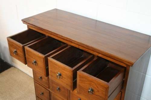 An incredible Indonesian teak 20-drawer "Apothecary spice chest of drawers" in superb condition