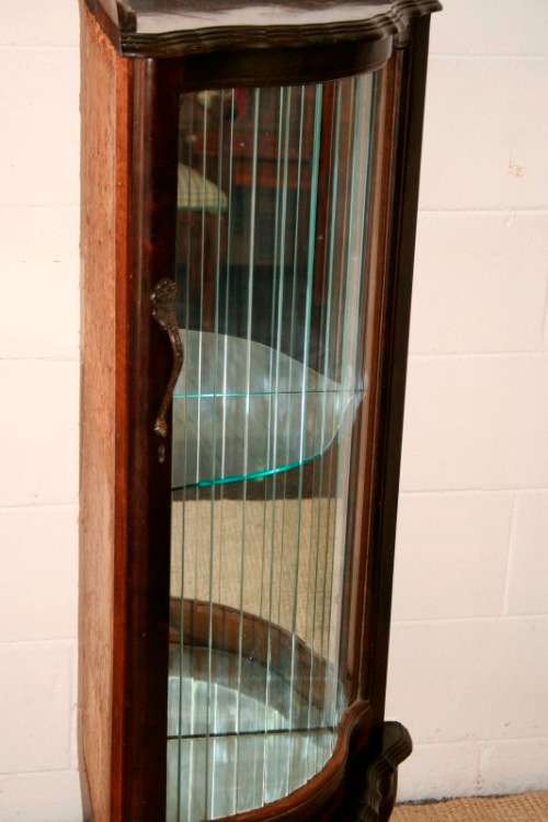 An awesome solid Imbuia ball & claw glass door corner display cabinet in great condition!