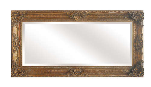 A magnificent HUGE (184cm x 93) bevelled glass ornate gold gilded dress/ buffet mirror - RS17M