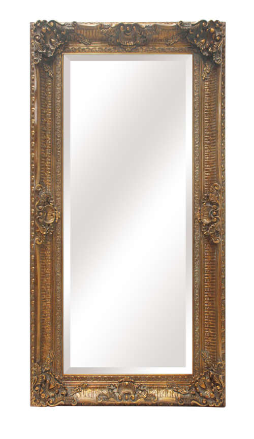 A magnificent HUGE (184cm x 93) bevelled glass ornate gold gilded dress/ buffet mirror - RS17M