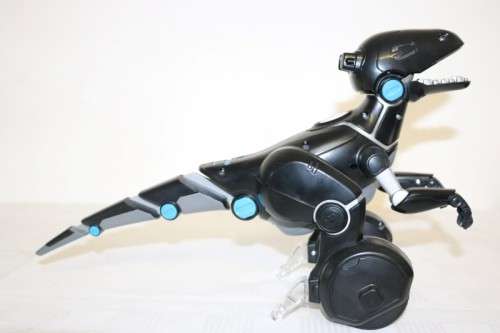 A WowWee MiPosaur intelligent robotic creature that interacts with its invironment