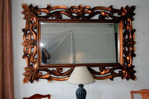 ** PRICE REDUCED** LARGE "antique gold" moulded bevelled glass wall mirror - 178cm x 119cm
