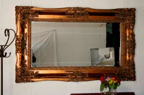 Superbly detailed huge (150cm x 89cm) ornately moulded bevelled glass dressing/ mantle mirror RS17M