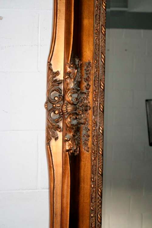 Superbly detailed huge (150cm x 89cm) ornately moulded bevelled glass dressing/ mantle mirror RS17M