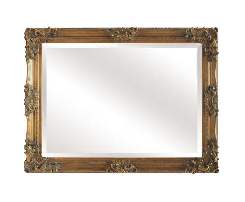 Awesome and stylish bevelled glass ornate gold gilded wooden framed wall mirror - RS17M