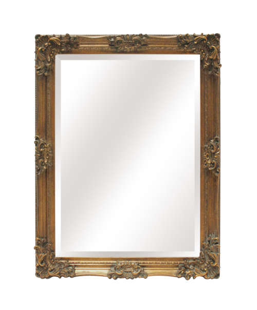 Awesome and stylish bevelled glass ornate gold gilded wooden framed wall mirror - RS17M
