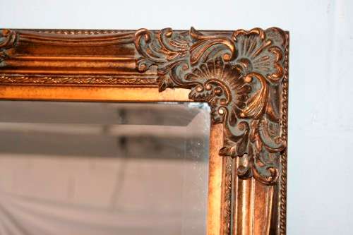 Awesome and stylish bevelled glass ornate gold gilded wooden framed wall mirror - RS17M