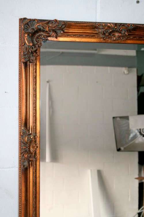 Awesome and stylish bevelled glass ornate gold gilded wooden framed wall mirror - RS17M