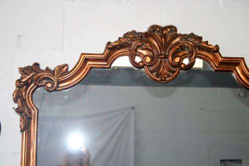 Beautifully styled large (117cm x 100cm) ornate antique gold moulded wall mirror = Stunning! - RS17M