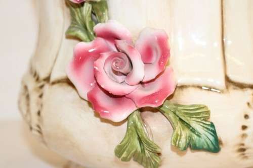 A spectacular large hand painted Italian made Capodimonte porcelain planter bowl
