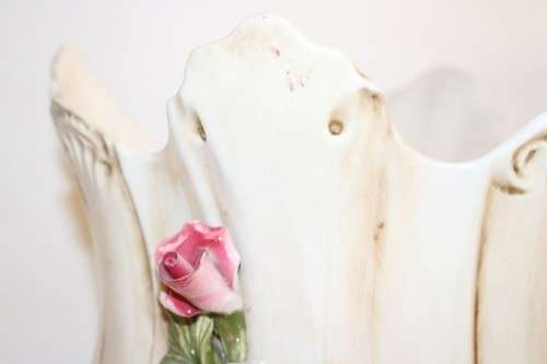 A spectacular large hand painted Italian made Capodimonte porcelain planter bowl