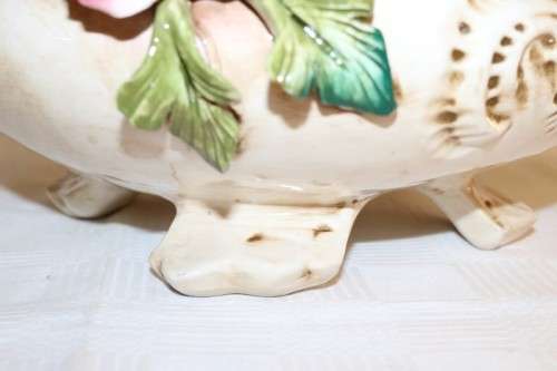 A spectacular large hand painted Italian made Capodimonte porcelain planter bowl