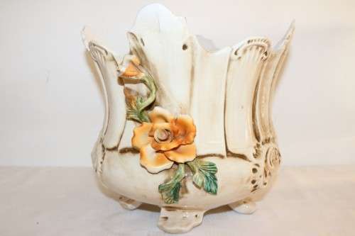 A spectacular large hand painted Italian made Capodimonte porcelain planter bowl