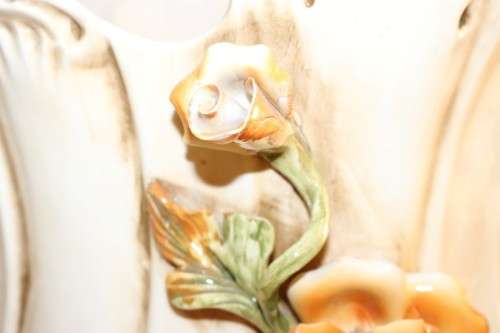 A spectacular large hand painted Italian made Capodimonte porcelain planter bowl