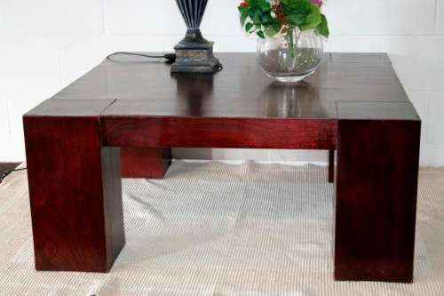 Awesome & substantial square wooden centre/ occasional table w/ clean uncomplicated lines