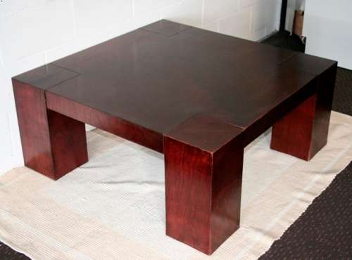 Awesome & substantial square wooden centre/ occasional table w/ clean uncomplicated lines