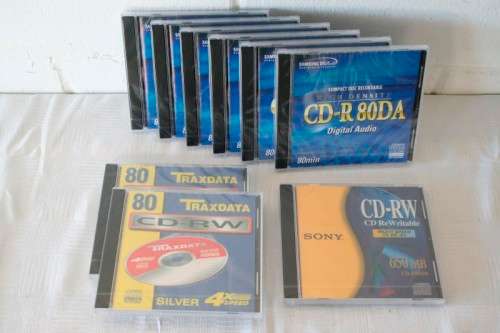 9x sealed "CD-RW" CD re-writable disks including Sony, Traxdata & Samsung  CD's - RS17Sale