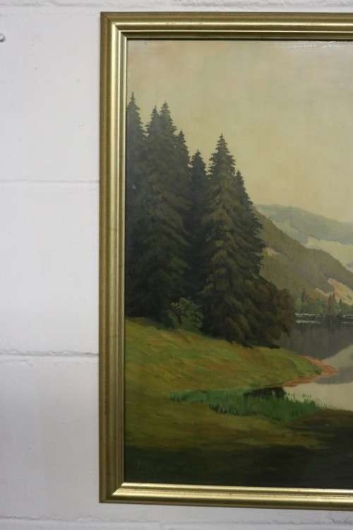 Wonderful large W. Merz painting print of an amazing landscape - perfect for a big wall - RS17Sale