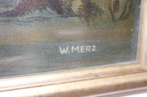 Wonderful large W. Merz painting print of an amazing landscape - perfect for a big wall - RS17Sale