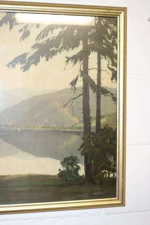 Wonderful large W. Merz painting print of an amazing landscape - perfect for a big wall - RS17Sale
