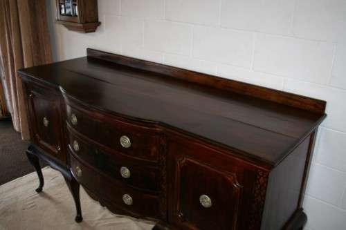 Stunning large vintage buffet/ server w/ three large drawers & ample storage space for dinnerware