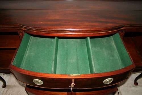 Stunning large vintage buffet/ server w/ three large drawers & ample storage space for dinnerware