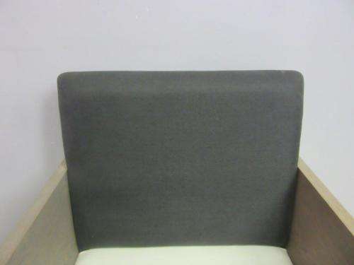 An absolutely gorgeous single seater sofa chair with futon and clean, stylish lines and wooden sides