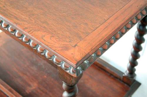 A rare antique Victorian Honeyed-oak barley-twist drinks/ tea trolley on castors in great condition