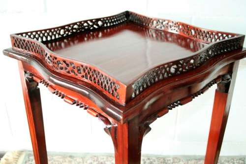 An incredible antique Oriental "Chippendale" George III hand carved mahogany "Silver Table"