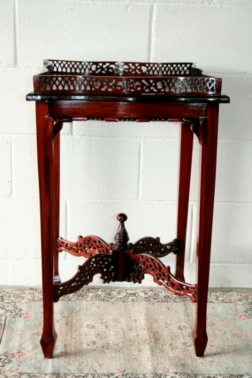 An incredible antique Oriental "Chippendale" George III hand carved mahogany "Silver Table"
