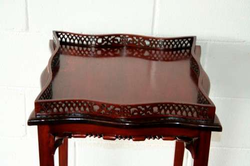 An incredible antique Oriental "Chippendale" George III hand carved mahogany "Silver Table"