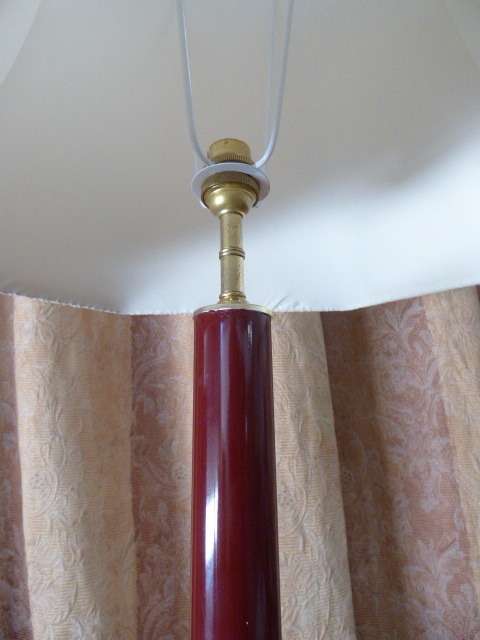 Magnificent tall table lamps with gorgeous lampshades and brass bases; Stunning in all living areas!