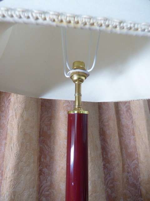 Magnificent tall table lamps with gorgeous lampshades and brass bases; Stunning in all living areas!