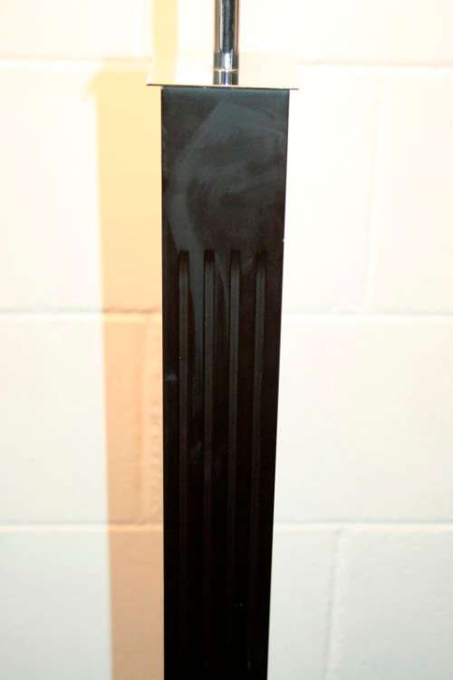 Superb tall mahogany "fluted" standing (floor) lamps with gorgeous large top-quality lampshade