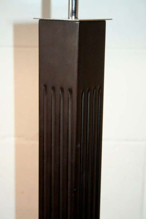 Superb tall mahogany "fluted" standing (floor) lamps with gorgeous large top-quality lampshade