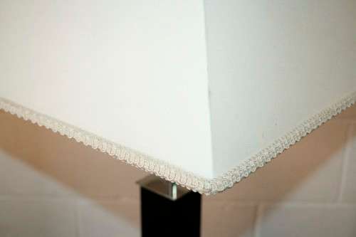 Superb tall mahogany "fluted" standing (floor) lamps with gorgeous large top-quality lampshade