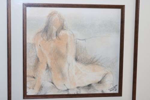 A beautiful signed and framed original Fiona Rowett "Nude" pastel artwork - remarkable art - RS17AB